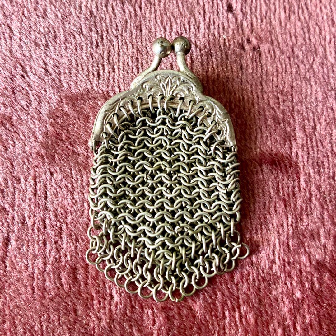 ドール用小さなメッシュパース　シャトレーン用ケース　フランスアンティーク