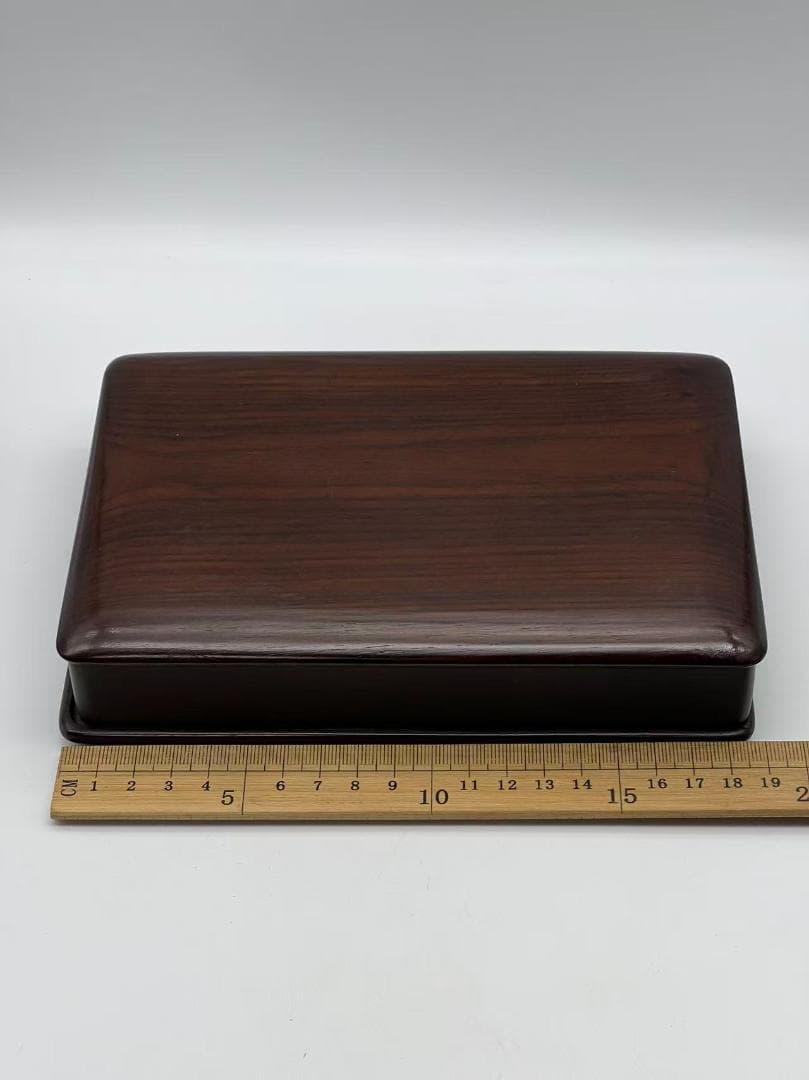 明時代　古端渓硯　浮雕螭龍文 双龍戲珠文　水坑紫端硯 元硯箱 極上品(B-89)