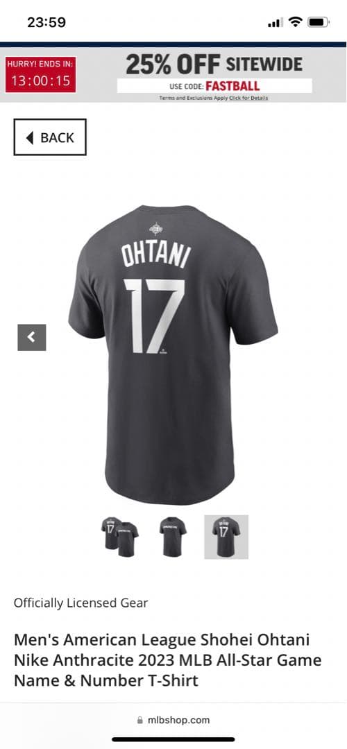 大谷翔平　2023オールスターTシャツ　アメリカSサイズ　ホログラム付き　新品