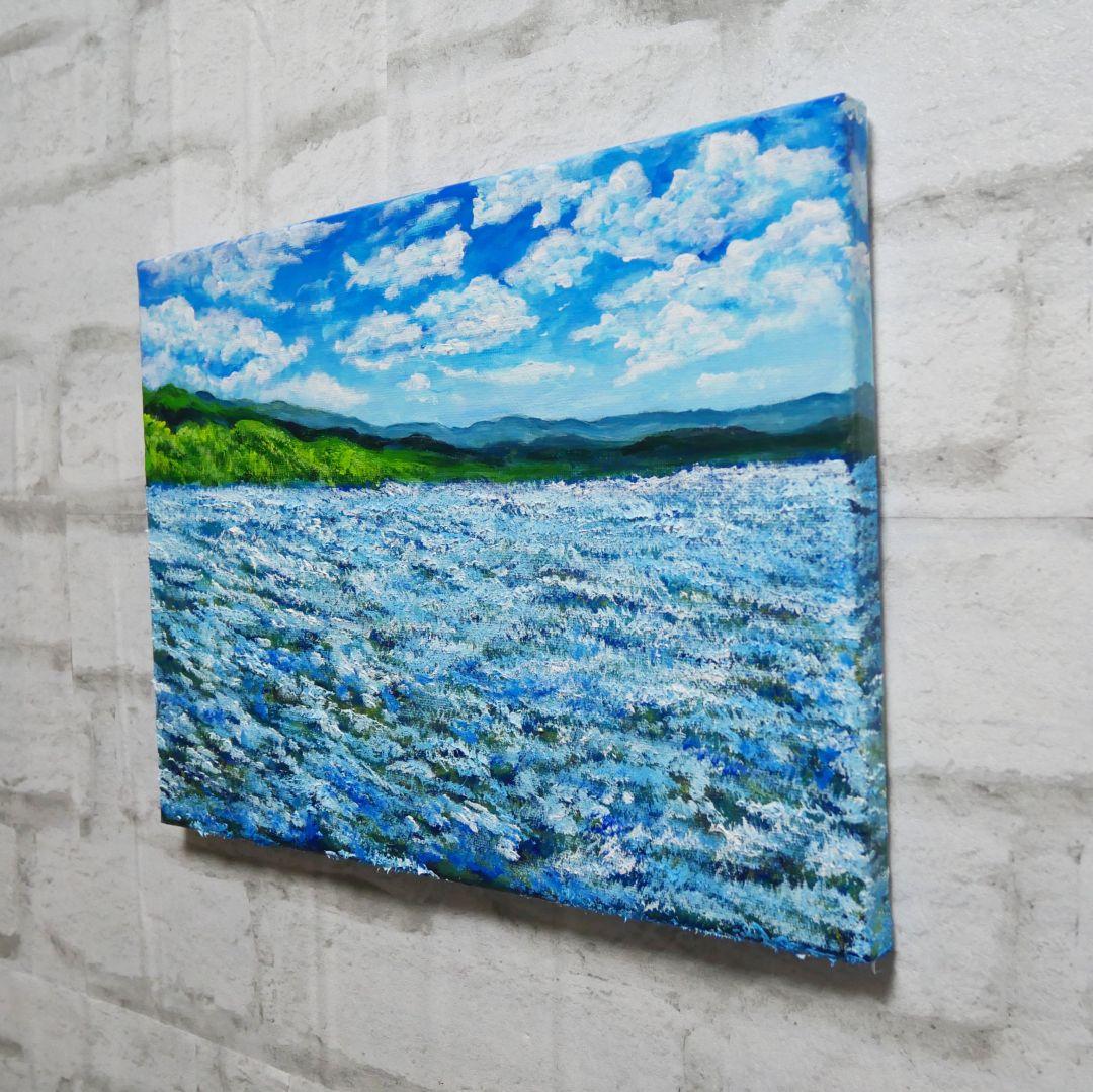 油絵 油彩 油彩画 絵 絵画【青の大地】