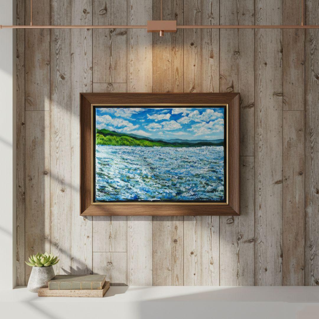 油絵 油彩 油彩画 絵 絵画【青の大地】