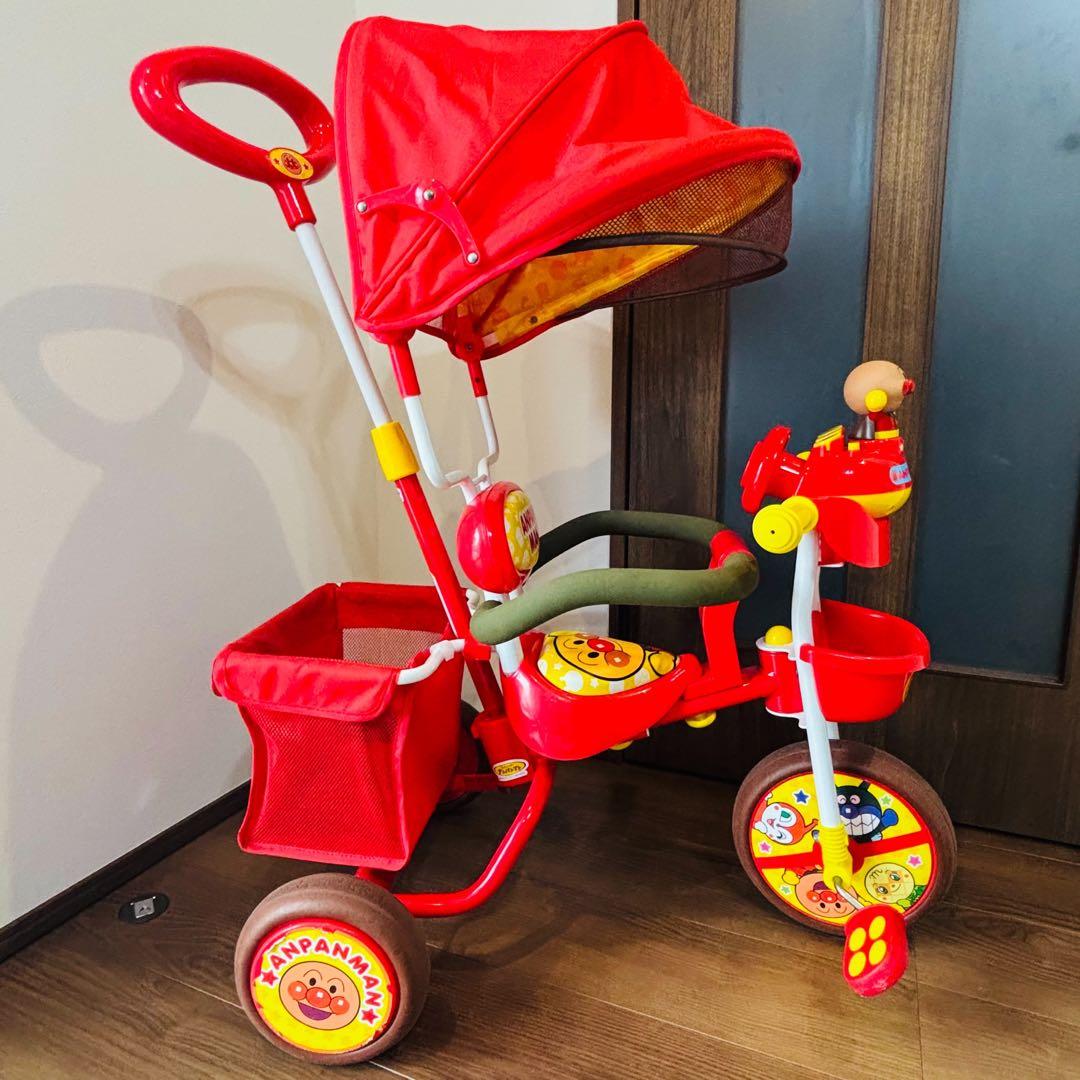 アンパンマン デラックス　三輪車　サンシェード付き