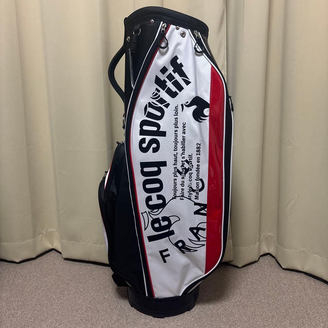 le coq sportif キャディバッグ ホワイト/ブラック/レッド