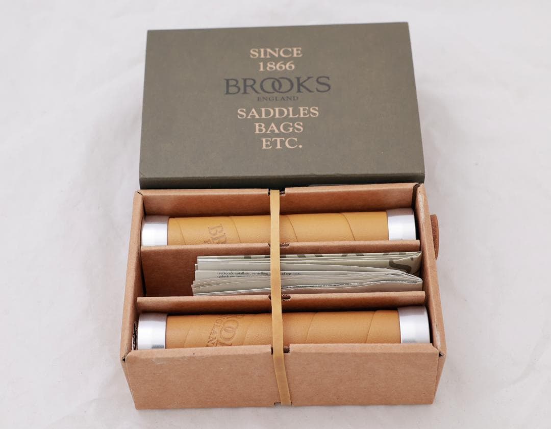 【廃盤品】Brooks印字あり　スレンダーレザーグリップ　130mm マスタード