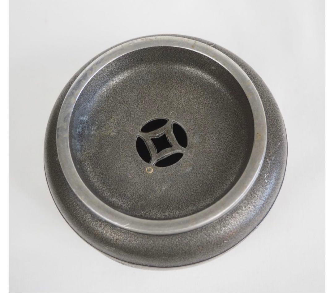 楽一番公式アカウント74送料無料　間村自造 古錫 蘭竹菊梅四君子建水煎茶器