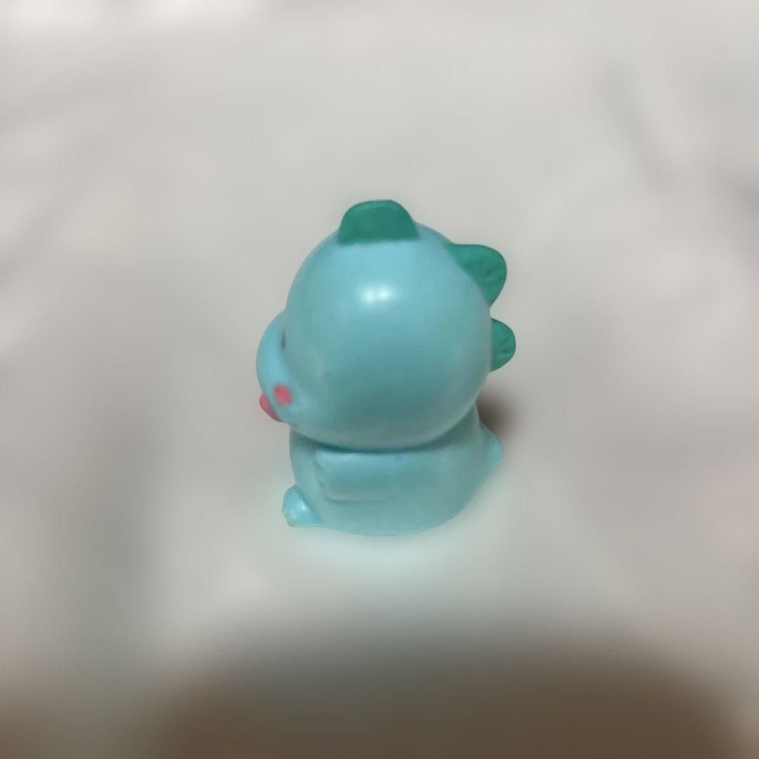 モンスターらんど　明治製菓　レトロ　食玩　恐竜　水色　指人形　当時物