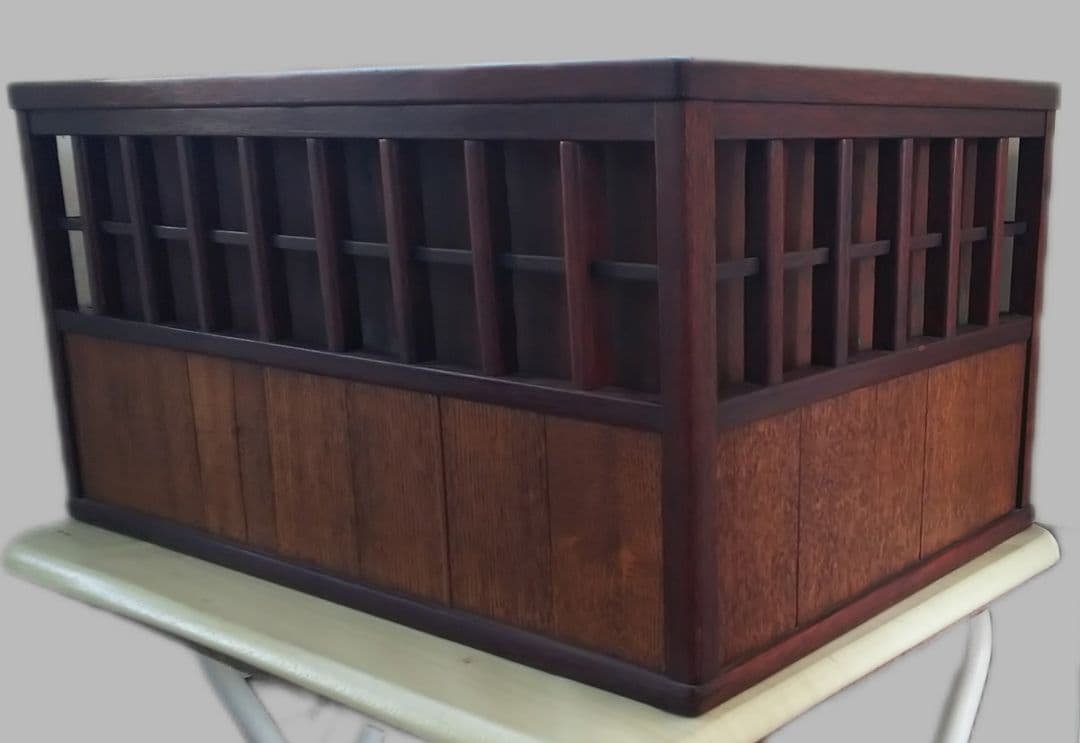 【匿名配送＆送料込】木製　箱火鉢 アンティーク 古道具　手あぶり