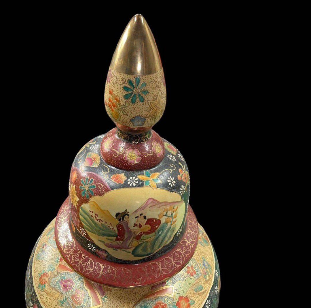 【特大 美品】薩摩焼 沈降壺 高さ約130cm 特大 大型 花瓶 古中国 飾り壺