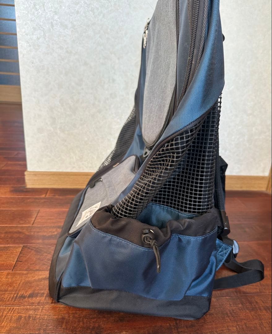 【美品】Lifelike ペットキャリー リュック 耐荷重15kg ネイビー