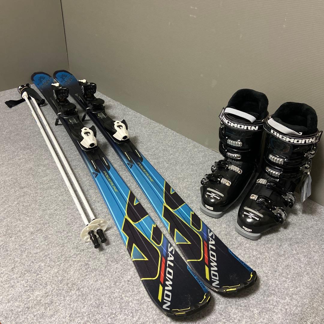 ★メンテ済 大人スキーセット 板SALOMON162cmブーツ26~26.5cm