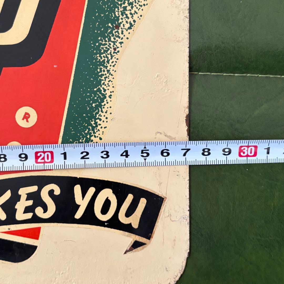 【7UP セブンアップ】アメリカヴィンテージ　突き出し両面看板