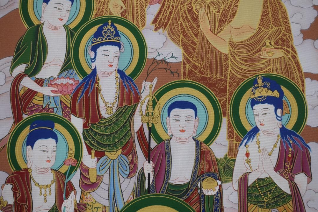 【真作】田島翠峰/十三仏図/十三佛図/掛軸☆宝船☆Z-376