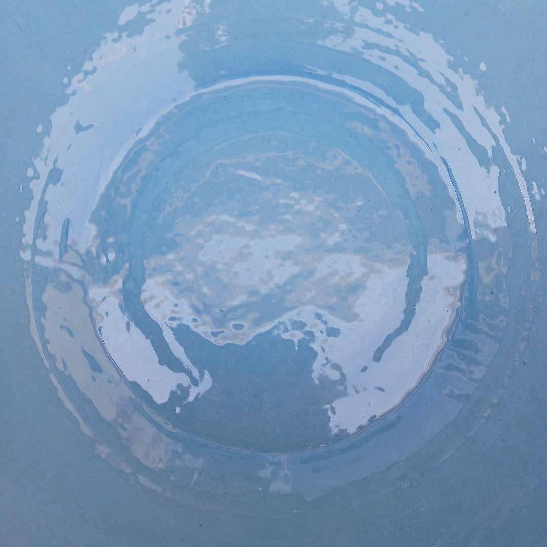 新品　∅50　陶器　睡蓮鉢　特大　メダカ鉢　難有　手書き絵　花柄　手造りLKB2