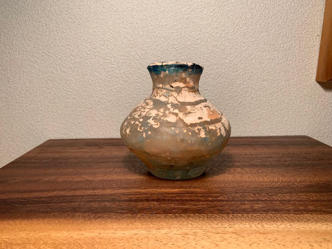 希少 熊谷峻 古代ガラス ローマングラス 花器 人気作家