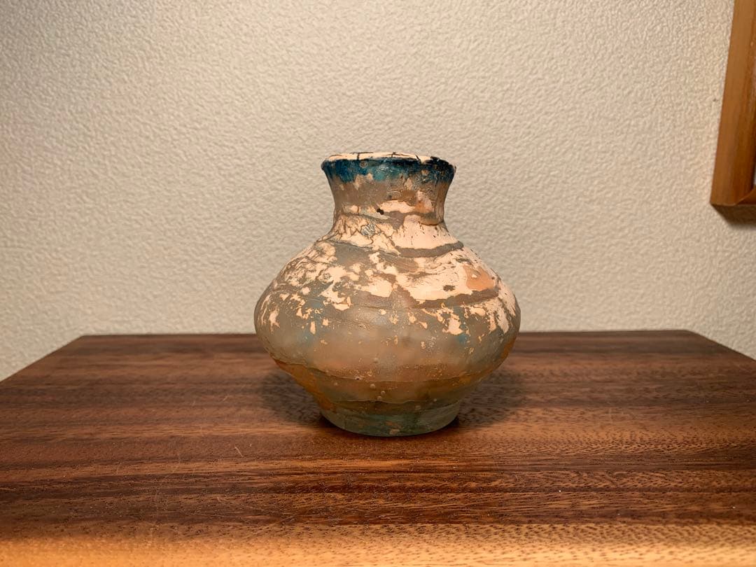 希少 熊谷峻 古代ガラス ローマングラス 花器 人気作家