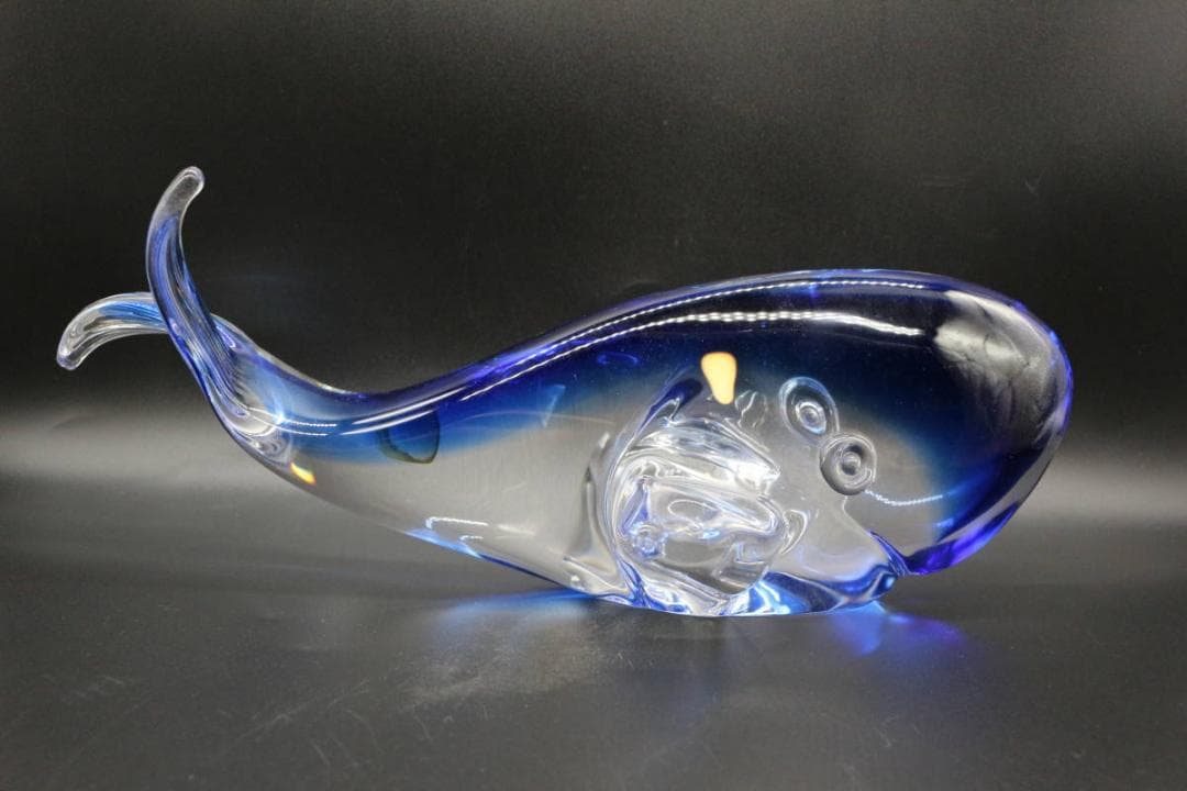 Marcolin クジラ クリスタルガラス オブジェ スウェーデン製 マルコリン