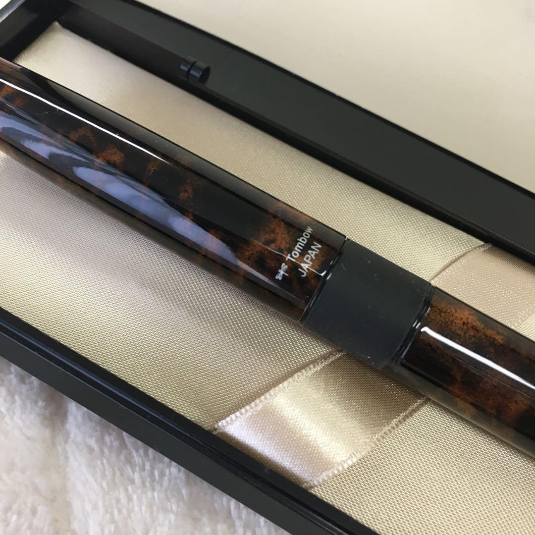 新品 廃盤 トンボ ズーム 高級 水性ボールペン ハバナ 505 べっ甲 菊紋