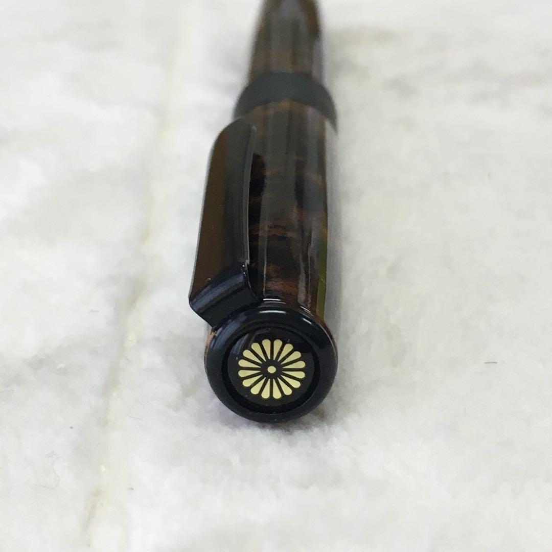 新品 廃盤 トンボ ズーム 高級 水性ボールペン ハバナ 505 べっ甲 菊紋