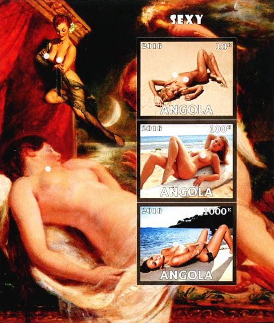 カット無し切手シート　切手　アンゴラ　映画スター　cbj_s152_er