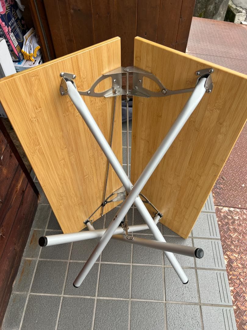 （美品）ワンアクションテーブル竹