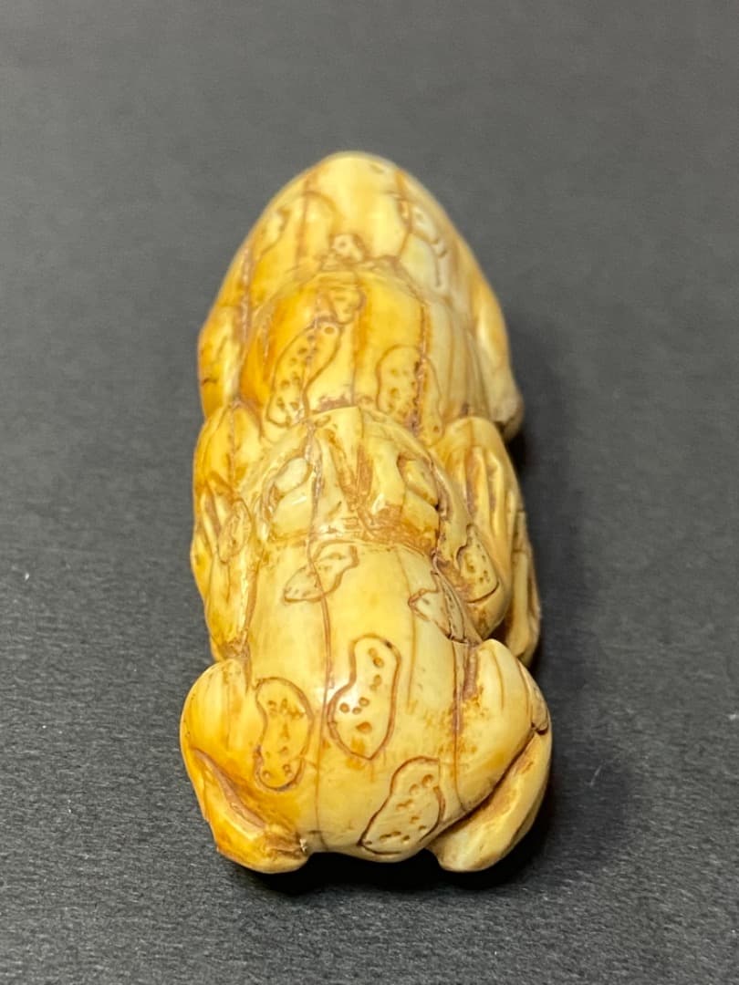 蛙根付 煙草入れ/緒締め/帯留め 彫刻/印籠・提げ物・