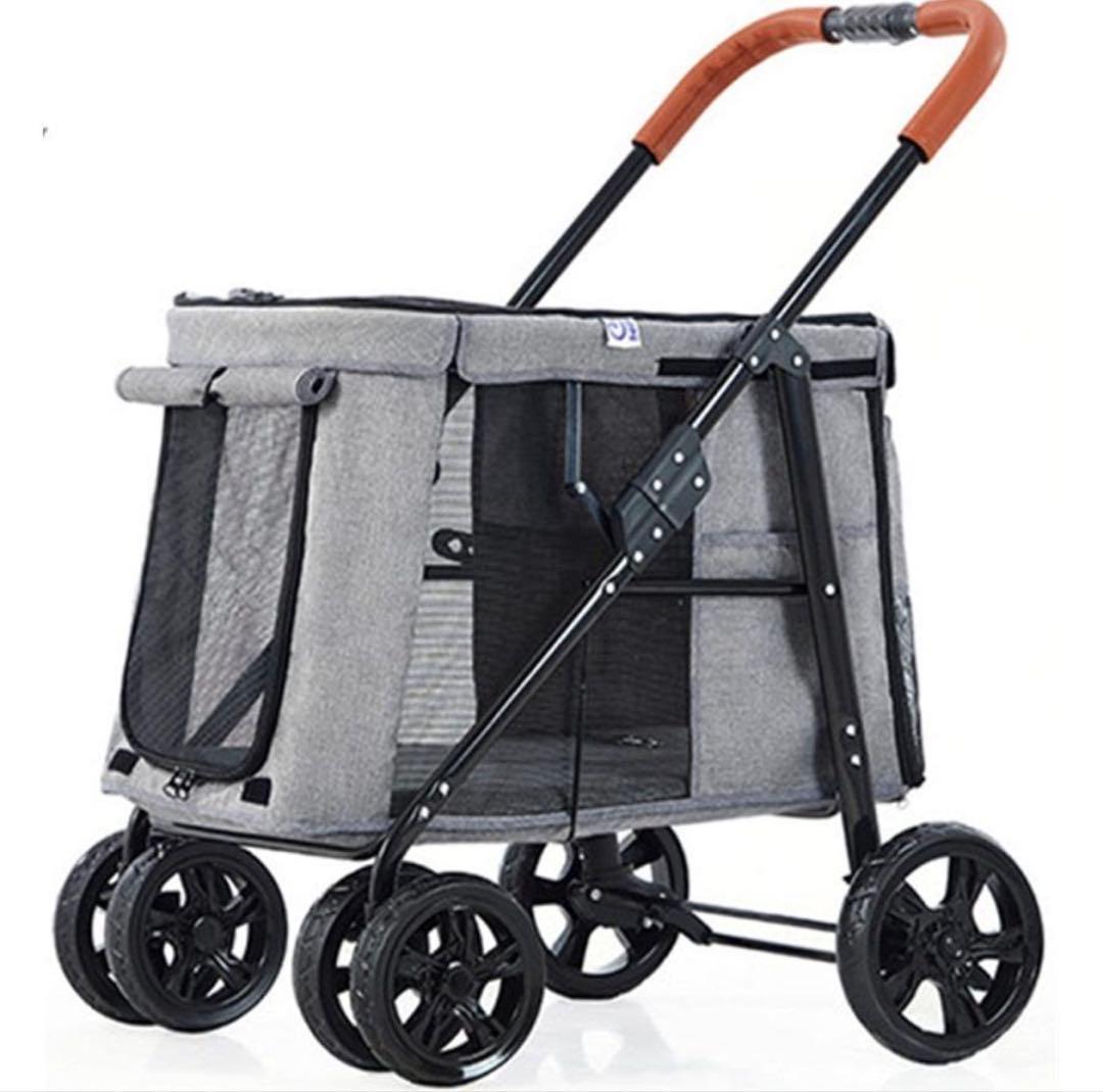 折りたたみペットカート グレー