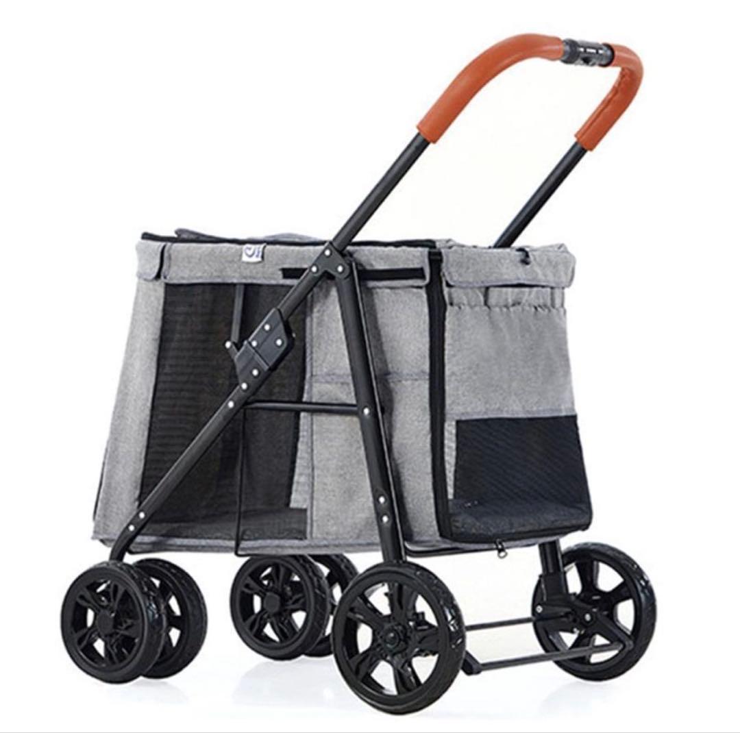 折りたたみペットカート グレー