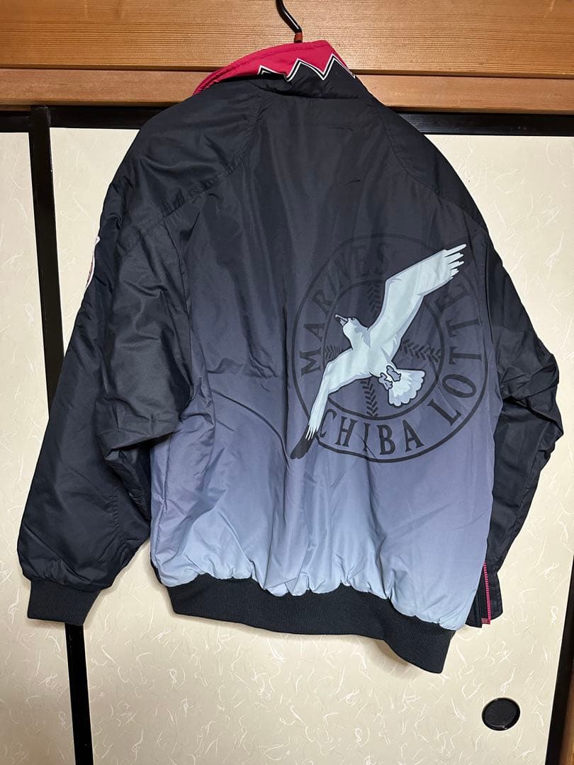 【プロモデル】千葉　ロッテ　マリーンズ　グランドコート　デサント　XL