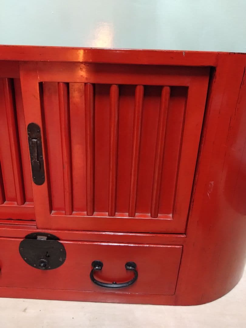 曲線が美しい楕円形のローキャビネット　和にも洋にも　神奈川県座間市での引き渡し可