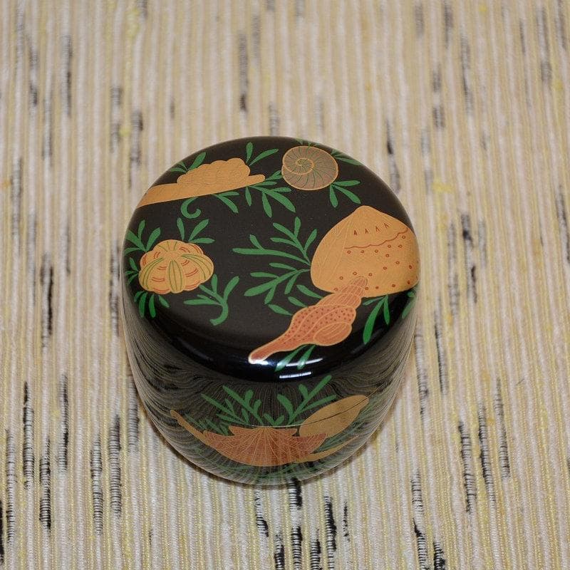 茶道具　棗　而妙斎好海松貝蒔絵大棗　美品　山中塗　熊谷秀穂　送料込み