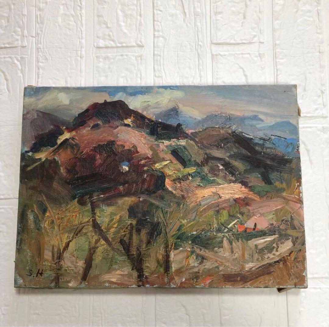 油絵（秩父の山）