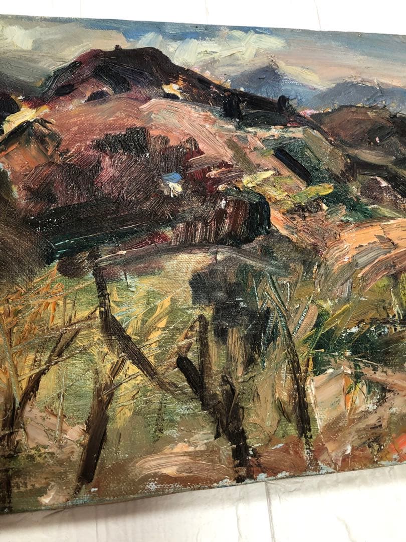 油絵（秩父の山）