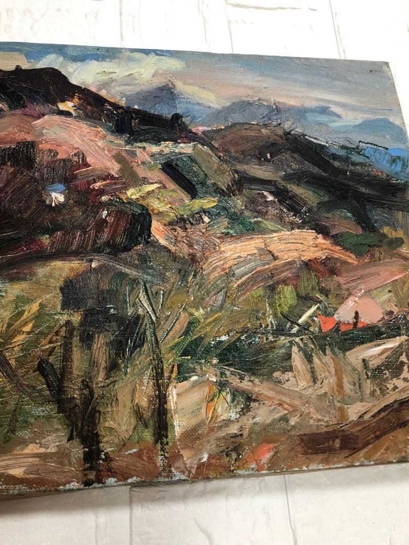 油絵（秩父の山）