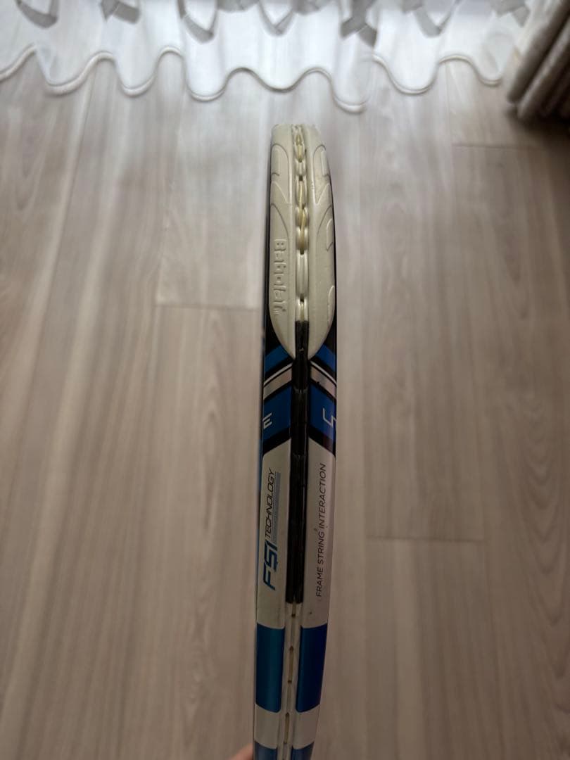 テニスラケット 緑/黄色 中型グリップ