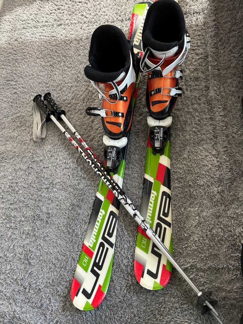 エラン 110cm スキーセット ブーツ21.5cm ストック付き