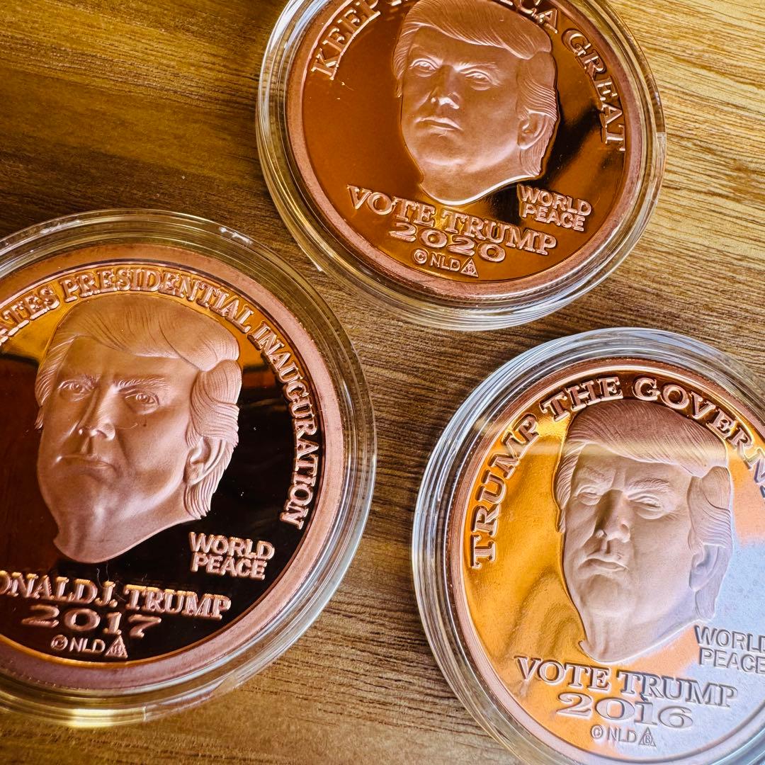（レア！）トランプ大統領　1オンス　銅貨　3点セット
