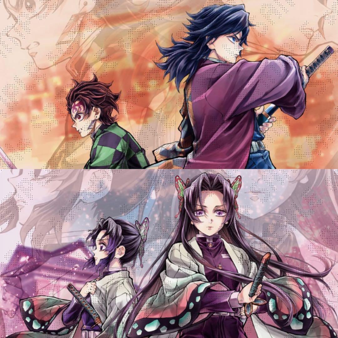 鬼滅の刃 描き下ろしイラスト ビッグポスター　炭治郎と義勇　しのぶとカナエ