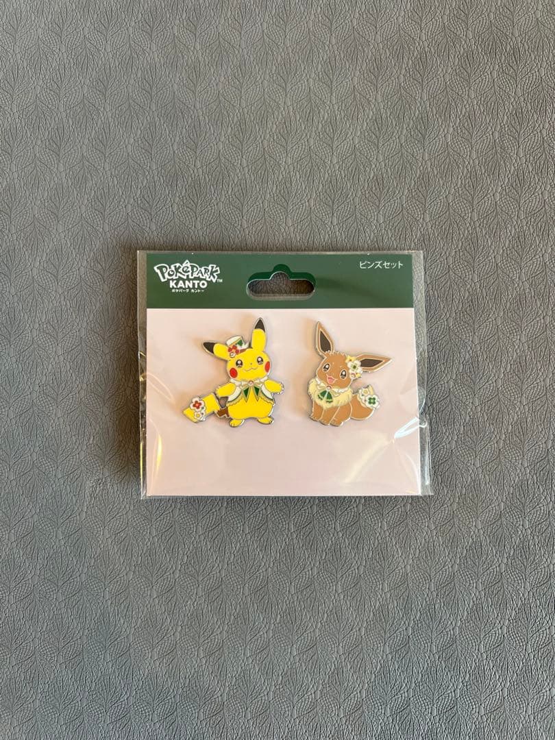 ポケパークカントー　キーホルダー・ピンズセット　ピカチュウ&イーブイ