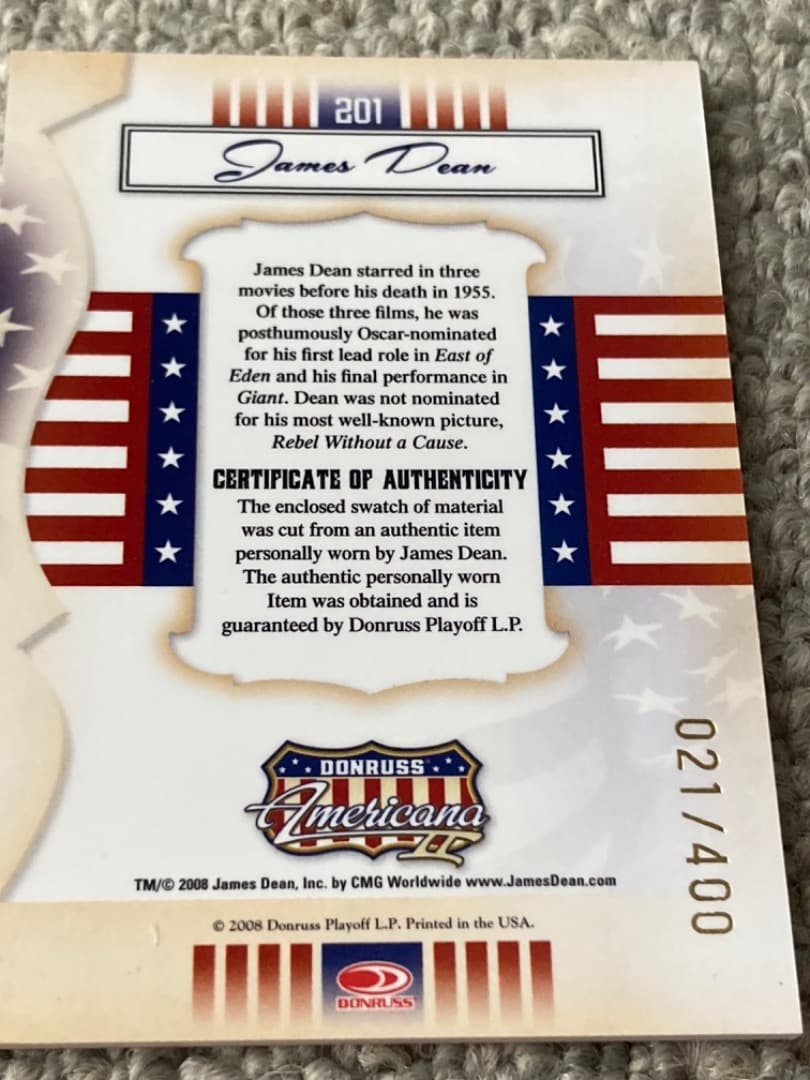 【希少品】ジェームズディーン衣装カード
