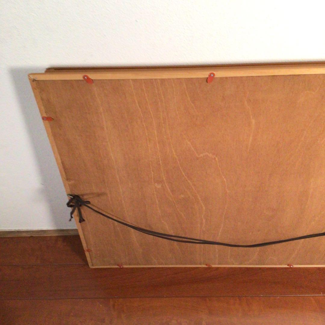 No4800 額装　油彩画　朝日　帆船　直筆サイン　箱付　絵画　美術　送料無料