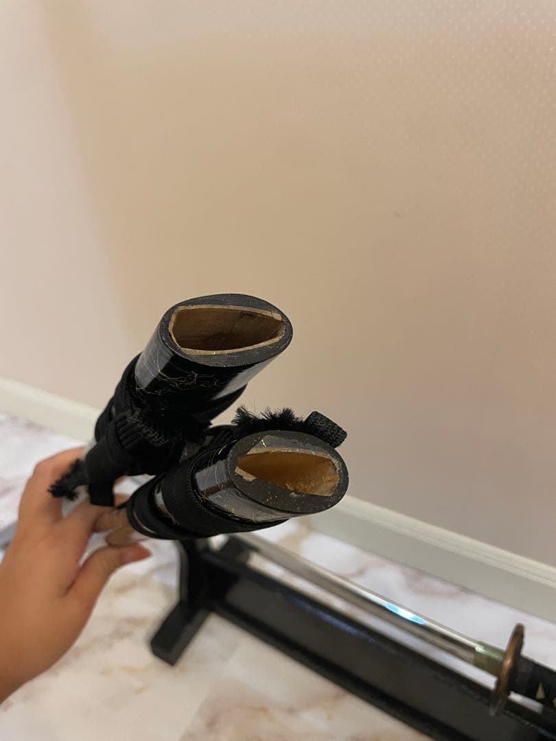 模造刀 日本刀 脇差 太刀 鹿角型刀置き 3点セット 本差 鍔 武士 侍刀 置物