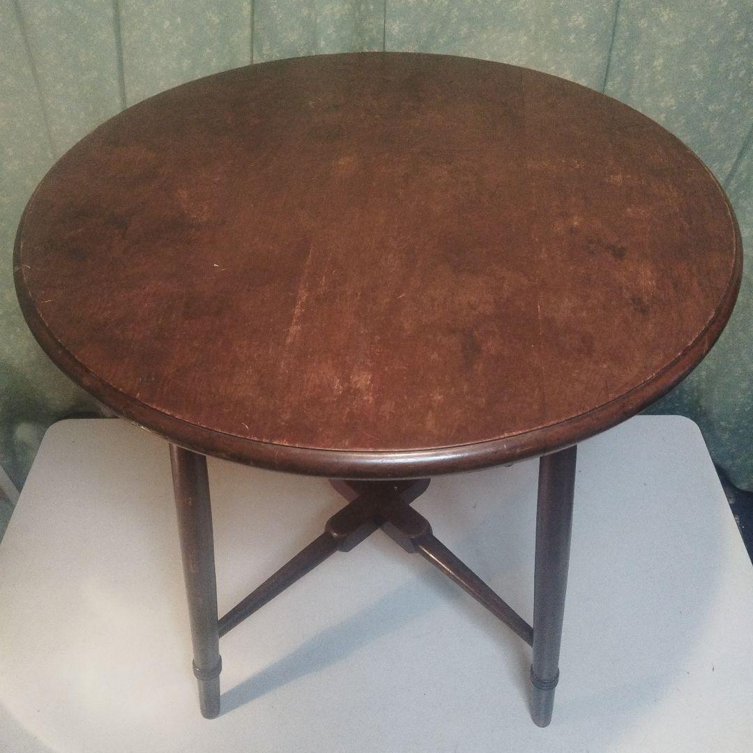 大正から昭和　とても古い　　丸テーブル　神戸港町　旧家出