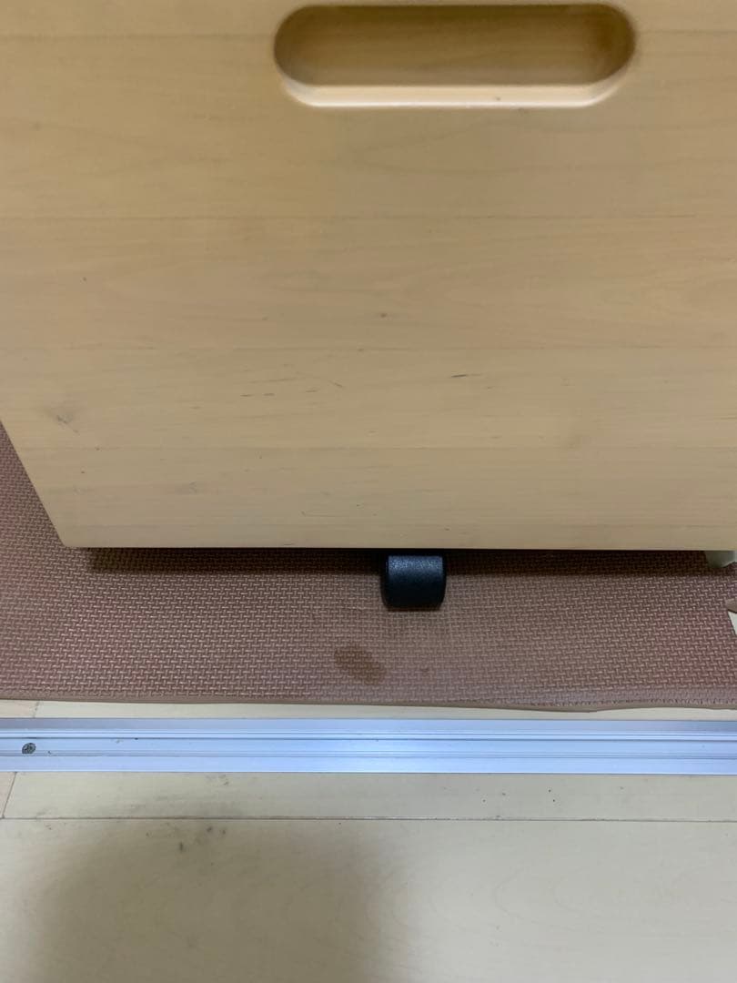 ナチュラル木製オフィスワゴン 3段引き出し 鍵付き