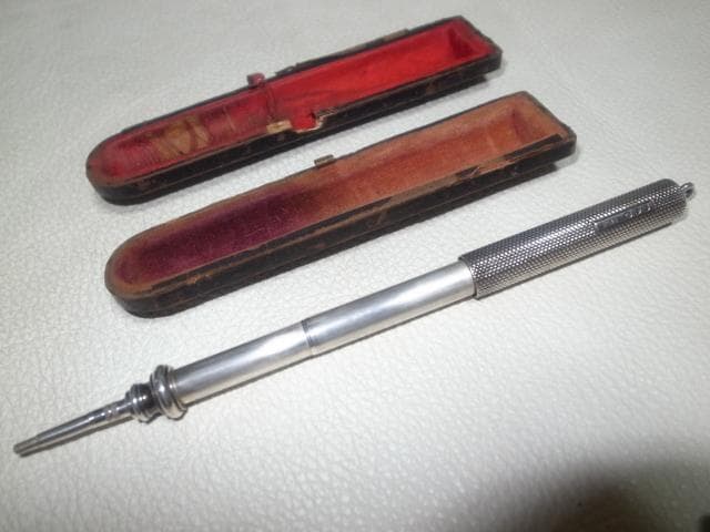 ◆1895年製 英国製 購入6万円！HG＆S社 純銀製（シルバー） 伸縮ペンシル