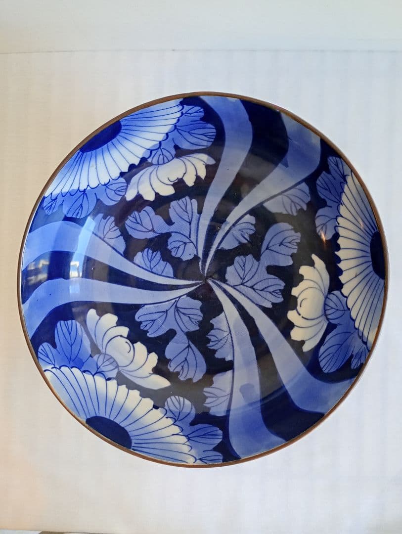 ★匿名配送★アンティーク 骨董 陶器 焼物 藍色の大鉢