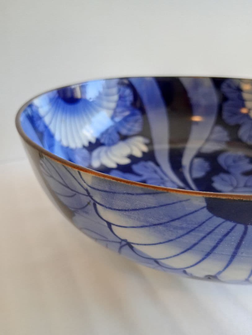 ★匿名配送★アンティーク 骨董 陶器 焼物 藍色の大鉢