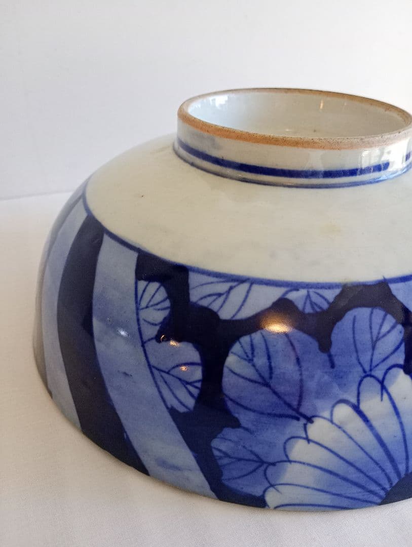 ★匿名配送★アンティーク 骨董 陶器 焼物 藍色の大鉢