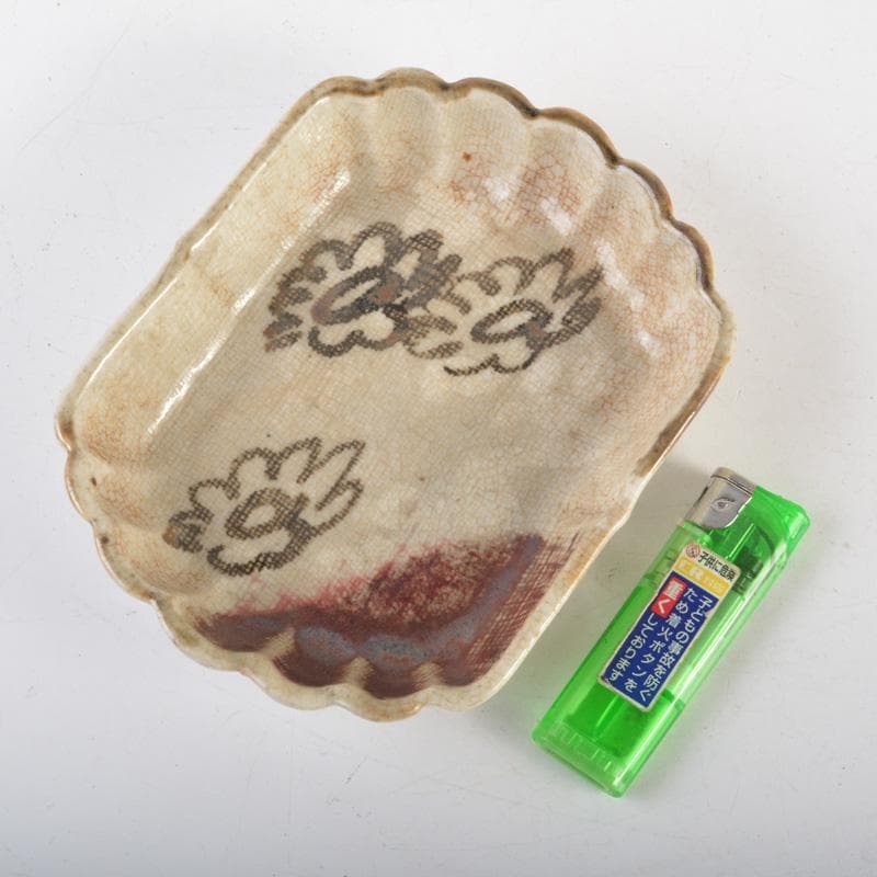 瀬戸焼　古瀬戸　鉄絵　花文　小皿　銘々皿　十一客　C　6607A