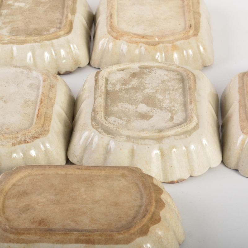 瀬戸焼　古瀬戸　鉄絵　花文　小皿　銘々皿　十一客　C　6607A