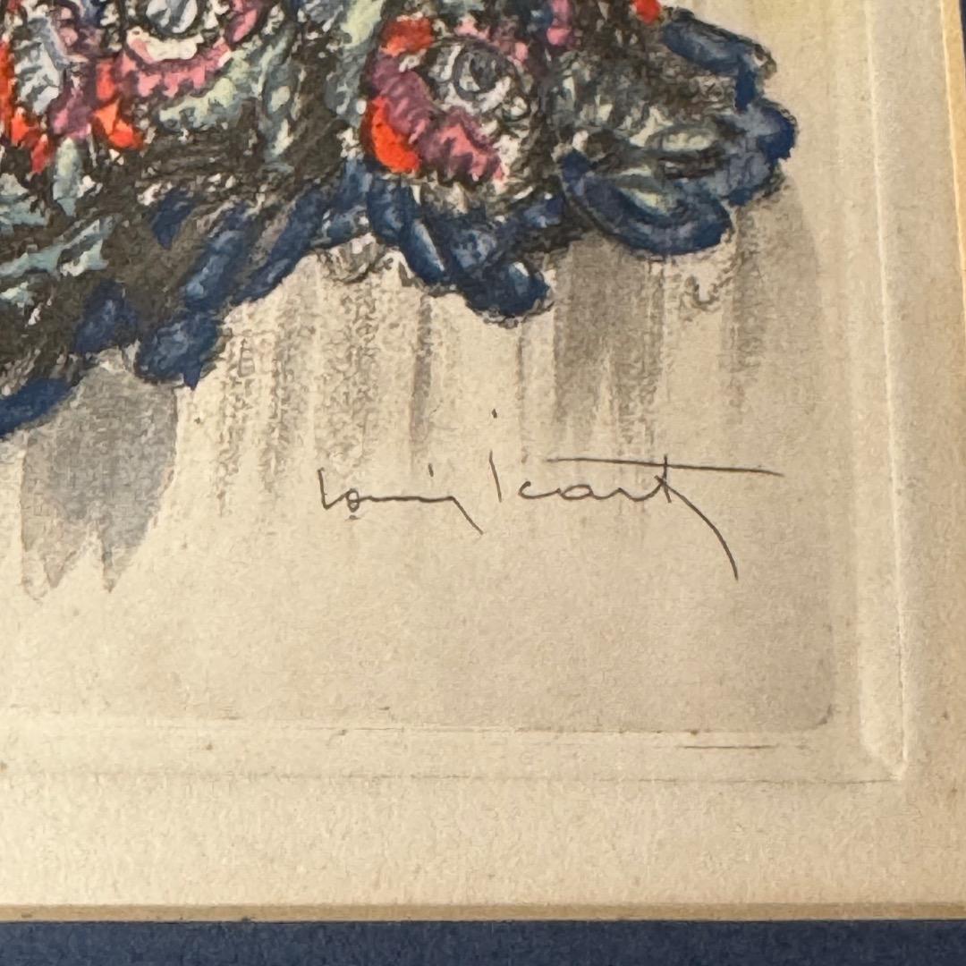 ルイ　イカール　エッチング　「膝に子供を抱えた女性」